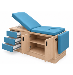 Mesa de Exploración Médica con Cajones y Gabinete de Melamina | REVOMEDIC