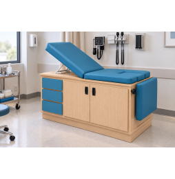 Mesa de Exploración Médica con Cajones y Gabinete de Melamina | REVOMEDIC