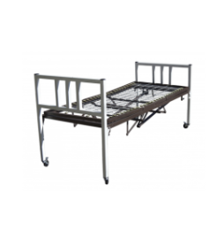 Cama Hospital 5 Posiciones 2 Manivelas con Ruedas